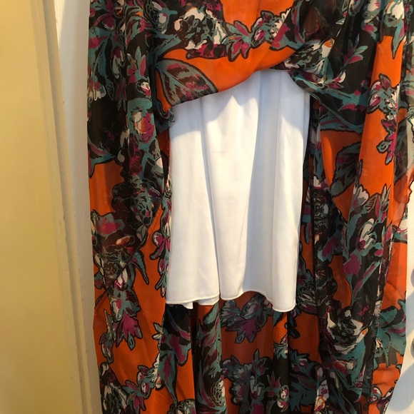 Orange Floral Maxi Dress - Picture 5 of 7